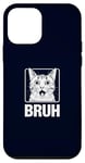 Coque pour iPhone 12 mini Bruh Cat Meme Funny pour les amoureux des chats et les fans de mèmes