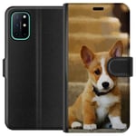 OnePlus 8T Musta Lompakkokotelo Liten Hund