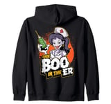 Code Boo In The Er Crew Funny Ghost Nurse Halloween Zip Hoodie