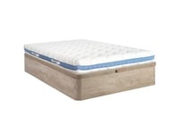 Ensemble 160 x 200 cm sommier coffre naturel clair + matelas mousse mémoire de forme ép.20cm - AIRMEMORY de DREAMEA