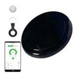 EMEBAY Traceur Bluetooth Localisateurs D’Objets, Traqueur Sonore Compatible avec Android et iOS, Tracker Anti-Perte avec Porte Clés, Traceur pour Clés Portefeuilles Valises Sacs et Plus Noir