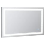 Badrumsspegel Badrumsspegel Med Led-Belysning, Touch-Omkopplare, 3 Ljusfärger, Ip44 Vattentät, 100X60Cm