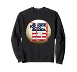 Number #15 Baseball Lover 15 Number with American Flag USA Sweatshirt