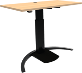 ErgoTable, Enkeltben hæve-/sænkebord, firkantet, natur/sort, H120x120x60 cm, bøg
