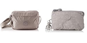 Kipling Abanu, Crossbody Femme, Gris, 7.5x20x13.5 cm + Creativity S, Pouches/Cases Femme, Gris, 4x14.5x9.5 cm