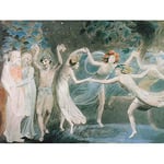 Wee Blue Coo William Blake Oberon Titania Puck With Fairies Dancing Painting Art Print Poster Wall Decor 12X16 Inch