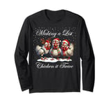 Christmas Chicken Shirt Lover Xmas Santa Hat Funny Farm Gift Long Sleeve T-Shirt