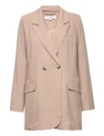 Annali Camel Stripe Blazer Pink A-View