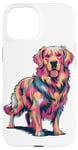 iPhone 15 Cute Colorful Golden Retriever Dog Art for Pet Lovers Case