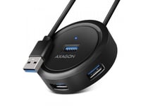 Axagon Hue-P1a Usb-A Hub, 4X Usb 3.0, Extern Strömförsörjning - 30 Cm