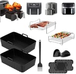 9 PCS Accessoires Pour Airfryer Ninja, 2024 Nouveaux Accessoires Air Fryer Pour Foodi Dual AF400EU, AF300EU, Stack XL SL 400EU, AF500EU Friteuse Foodi Pour 7,6-10,4L