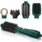 Ensemble de Brosse Soufflante 4 en 1, PARWIN PRO BEAUTY Brosse Seche Cheveux, avec 4 Accessoires, pour Sécher, Lisser, Volumiser et Coiffer, Brosse Sèche-Cheveux Ionique de Soin