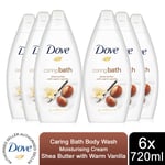 Dove Body Wash Skin Natural Moisturising Cream Caring/Pampering/ProAge, 6x720ml