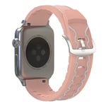 Apple Watch Series 4 40mm EKG-kuvioinen silikoninen kellonauha - Pinkki / Harmaa