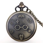 DSHUJC Montre de Poche, Bronze Antique 4.5 cm Montre de Poche à Quartz Vintage Pendentif Collier Montre Fob Hommes Femmes Cadeaux Montre Fob