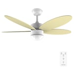 Cecotec Ventilateur de plafond Energysilence Aero 4260 Sunlight, 40 W, moteur DC, diamètre 42 ”avec 5 lames réversibles, lumière LED, télécommande, minuterie, 6 vitesses