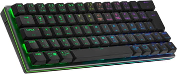 Sk622 Wireless Gaming Keyboard In Compact 60% Layout Flat Mechanical Switches Rgb Lighting Bluetooth And Cable Connection Apple/Pc/Smartphone Compatible-Black