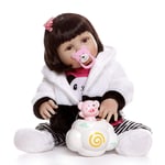 Poupée bébé réaliste Enfant en Bas âge, poupées bébé Reborn 56 cm 22 'Fait à la Main, réaliste bébé Reborn Filles Cadeau d'anniversaire en Silicone pour Enfant de 3 Ans et Plus