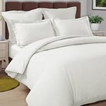 Pizuna Cotton Percale Duvet Covers King Size White, 100% Long Staple Combed Cotton King Duvet Cover 230x220cm, Sateen Weave Quilt Cover with Button Closure (Kingsize Duvet Cover Sets)