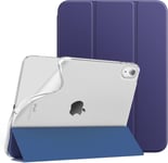 Coque Compatible Avec Ipad 10ème Génération 10,9 Pouces 2022,Mince Étui Tri-Fold En Tpu Souple Translucide Avec Réveil/Sommeil Auto Pour Ipad 10,Bleu Marin.[I184]