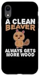 iPhone XR Dirty Funny Adult Clean Beaver Wood Case