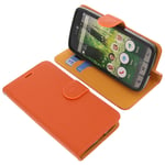 Bag for Doro Liberto 825 Smartphone Book-Style Protection Case Orange