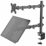 VIVO Black Fully Adjustable 13 to 32 inch Single Computer Monitor and Laptop Desk Mount Combo, Stand with Grommet Option, Fits up to 17 inch Laptops (STAND-V002C)