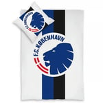 F.C. København Sengesett Stripe Logo - Hvit/Blå/Sort - FCK, størrelse One Size