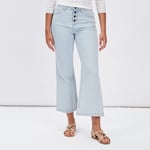 LIBERTO - jeans flare boutonné denim bleach femme