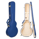 Crossrock Designer Series CRW520LVB Étui en Bois pour Guitares électriques Les Paul avec verrou de sécurité, Pieds en métal, Espace de Rangement Bleu Vif