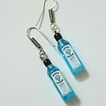 In The Theme Of Bombay Bottles, Earrings, Handmade, Novelty Gin Earrings.