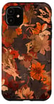 Coque pour iPhone 11 Motif camouflage floral abstrait marron vintage