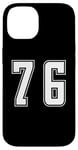 Coque pour iPhone 14 Blanc Numéro 76 Équipe Junior Sports Uniforme Numéroté