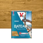 V33 Vernis bois extérieur Chêne moyen satin - Vernis bateau - Protection extrême UV et sels marins - Résistance aux écarts de températures - Ecolabel - 1L