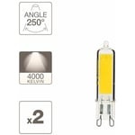 Pack de 2 ampoules RetroLED Caspule, culot G9, 3,7W cons. (40W eq.), 450 lumens, lumière blanc neutre - PACK2ALG9400CW - Xanlite