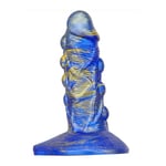 GODE MONSTER Gode Fantasy Bulstrix 15 x 5.5cm Bleu-Doré Metallic