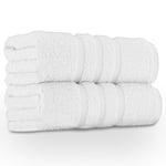 GC GAVENO CAVAILIA Large Towels Bath Sheet 2 Pack - 100% Egyptian Cotton Towels Jumbo Bath Sheet - Highly Water Absorbent & Quick Dry Extra Large Towels - Easycare & Durable - White