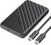 Boitier Disque Dur 2.5, 6Gbps USB C 3.1 Gen 1 Boitier Externe Disque pour SATA HDD et SSD de 2,5'' et 7/9.5 mm, accélération UASP, Trim, sans Outils(Noir, 25PW1C-C3)