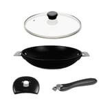 Lot poêle Cookway 32cm avec poignée, anse et couvercle Cristel