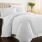 Pizuna 100% Cotton King Size Duvet Cover Sets White, 400 Thread Count Long Staple Cotton King Duvet Cover 230x220cm, Sateen Weave Quilt Cover with Button Closure (Kingsize Duvet Cover Sets)