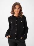 Y.A.S Pimi Long Sleeve Knit Cardigan - Dame - Sort - XS