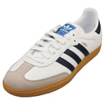 adidas Samba Og Mens Casual Trainers in White Navy - 4 UK