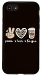 iPhone SE (2020) / 7 / 8 Cute Leopard Peace Sign Love Coffee Heart For Cafe Lovers Case