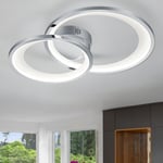 LED Plafond Lampe la Vie Ess Chambre Spot Interrupteur Variateur Argent Anneaux