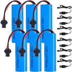 Batterie 14500 3.7v 800mah, 6 pièces Pile 3.7v Rechargeable avec 6 USB Chargers SM-2P Plug, Batterie 3,7v 800mah, 3.7V 800mah Rechargeable pour Voitures RC,Buggys, Bateaux, Chars, Robots.[G944]