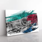 Big Box Art Flower Black and White Roses V2 Canvas Wall Art Print Ready to Hang Picture, 76 x 50 cm (30 x 20 Inch), Multi-Coloured