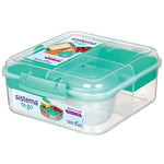 Sistema TO GO Bento Box Cube | 1.25 L | School Lunch Box With Compartments & Snack Pot | BPA-Free | 1 Count | Minty Teal