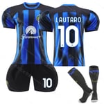 23/24 Ny säsong Hem Inter Milan F.C. LAUTARO Nr 10 Barn Jersey-paket Barn-26