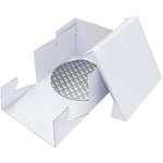 PME BBR882 Support Rond et Boîte à Gâteau, Plastique, Blanc, 28 x 28 x 15.2 cm