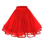 HINK Woman Dress Special Ocassion,Women's Basic Versatile Stretchy A-Line Flared Casual Mini Skater Skirt Red,Woman Dress For Valentine Easter